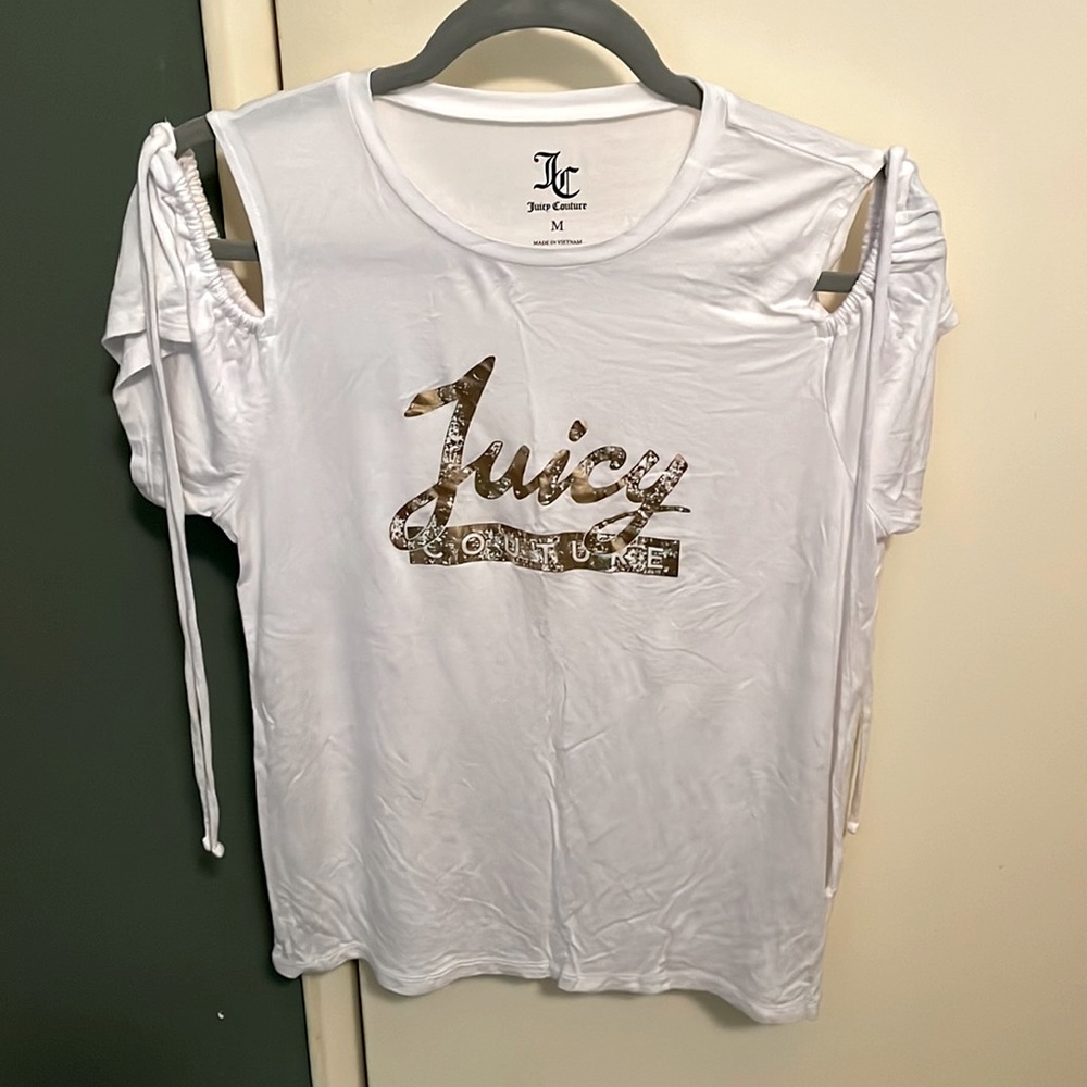 Women’s Juicy Couture Cutout Shoulder Short Sleeve Tee, Medium